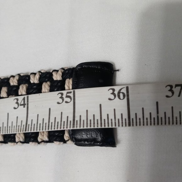 Black & White Chess Pattern Woven Women's Belt - Picture 3 of 3